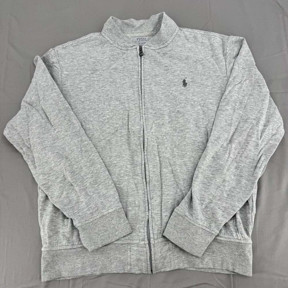 Polo Ralph Lauren Full Zip Sweatshirt Size L Gray Cotton Jacket